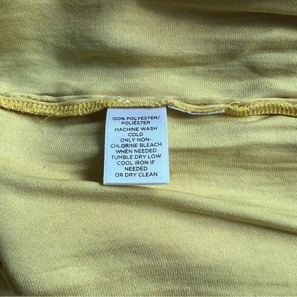 Ann Taylor Loft Yellow Pleated Silky Sleeveless Top - Picture 7 of 7